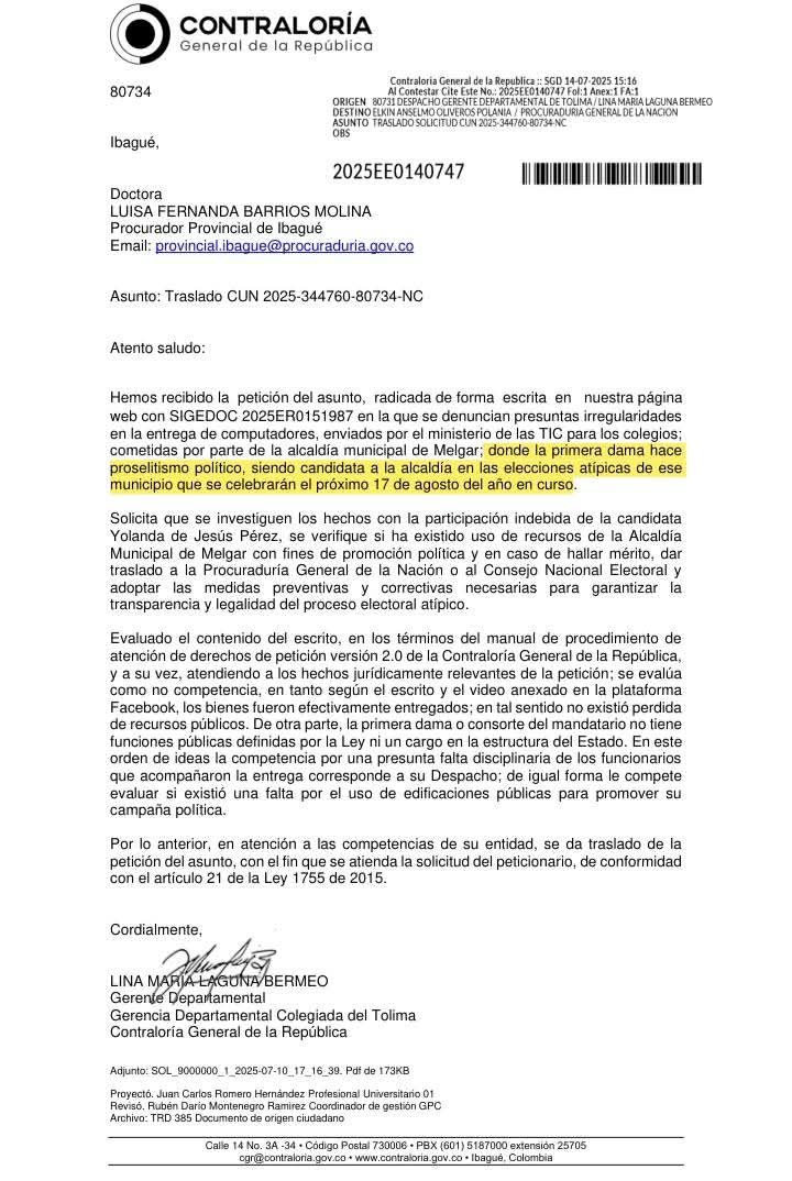 Oficio Contraloria